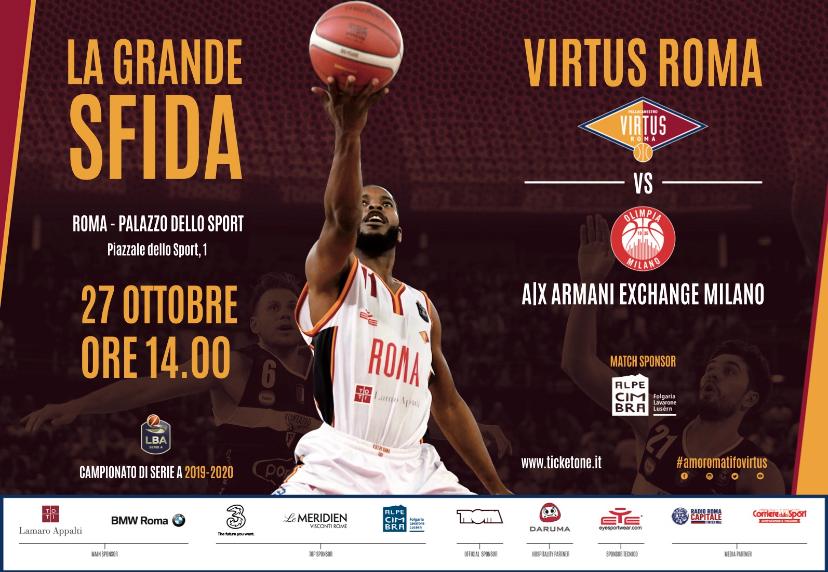 Al PalaEur va in scena ‘La Grande Sfida”: Virtus Roma-A|X Armani Exchange Milano